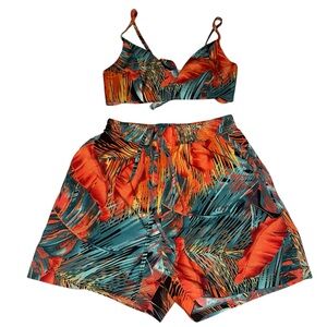 Tropical Print Two-Piece Set